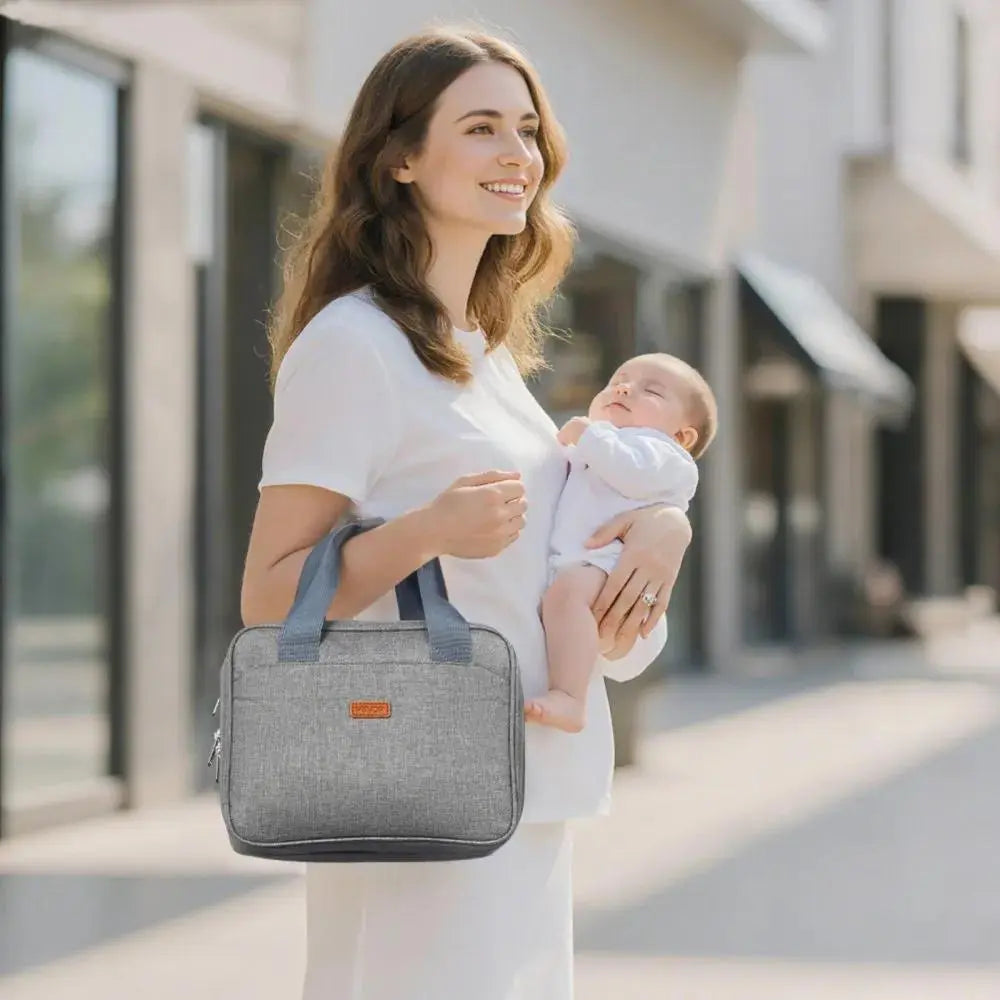【Summervibes】Vevor Wearable Breast Pump Bag, Breast Feeding Bag with Ice Pack, Fits for M5/M6, Pumping Accessories & Breastmilk Storage, Portable Pump Carrying Case for Work, Travel & Family Use, Grey