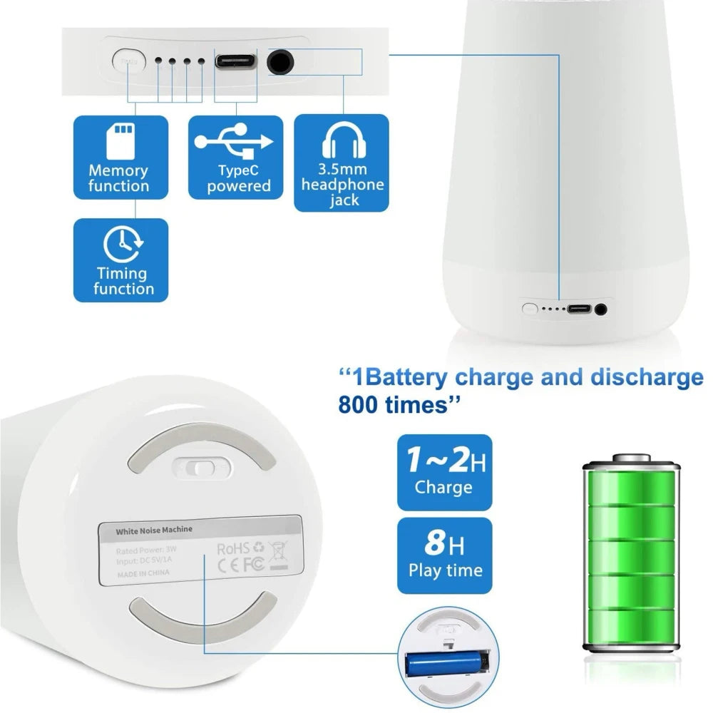 DreamGlow™ Baby Sleep Sound Machine & Night Light