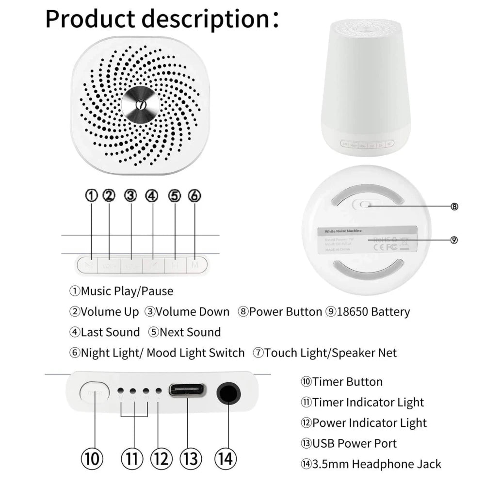 DreamGlow™ Baby Sleep Sound Machine & Night Light