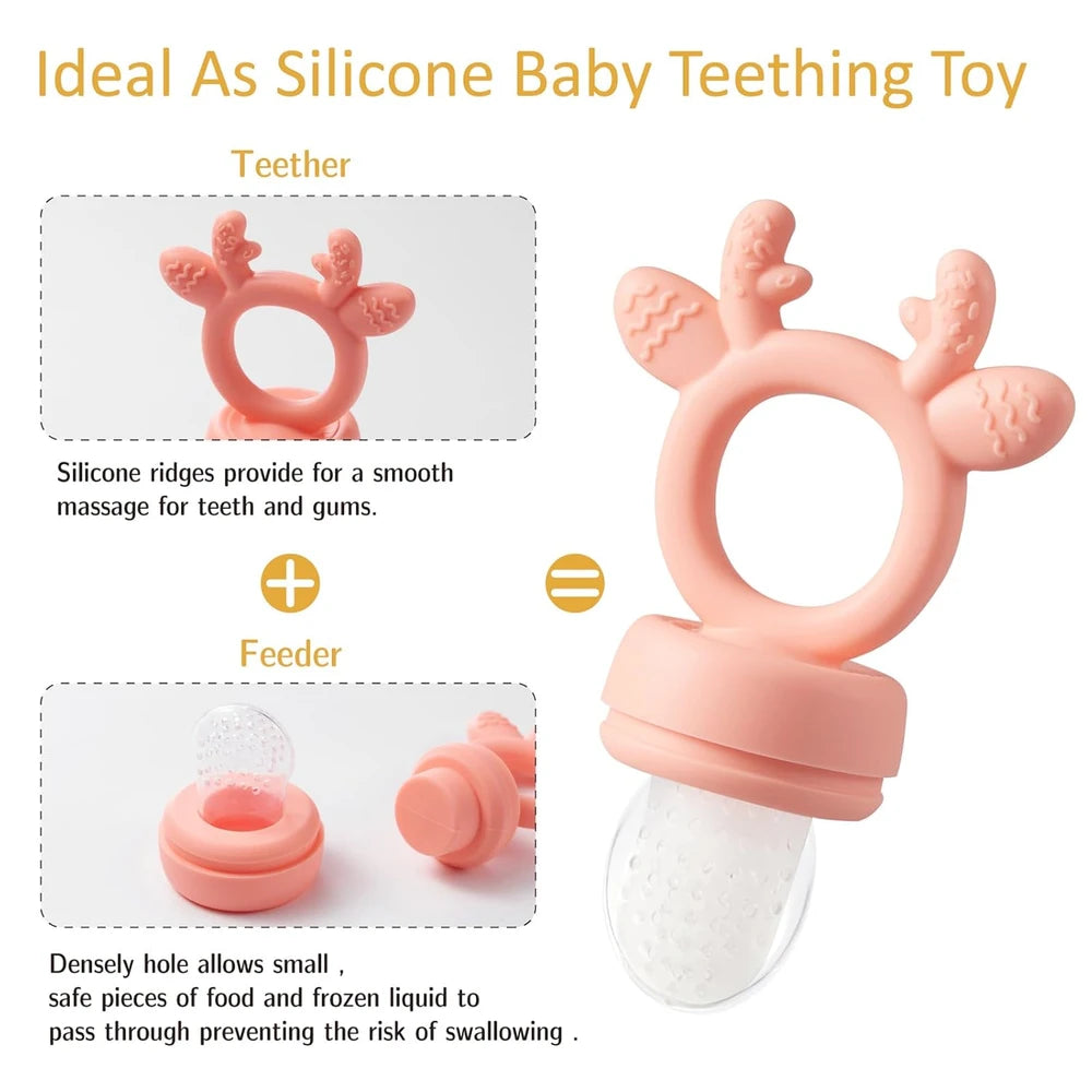 Silicone Baby Fruit Feeders with Freezer Tray for Batch Prep.