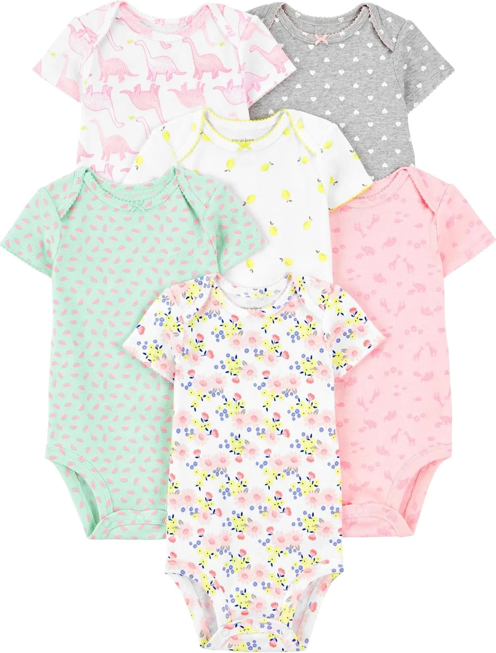 Carter's Baby-Girls 6-Pack Short-Sleeve Bodysuit