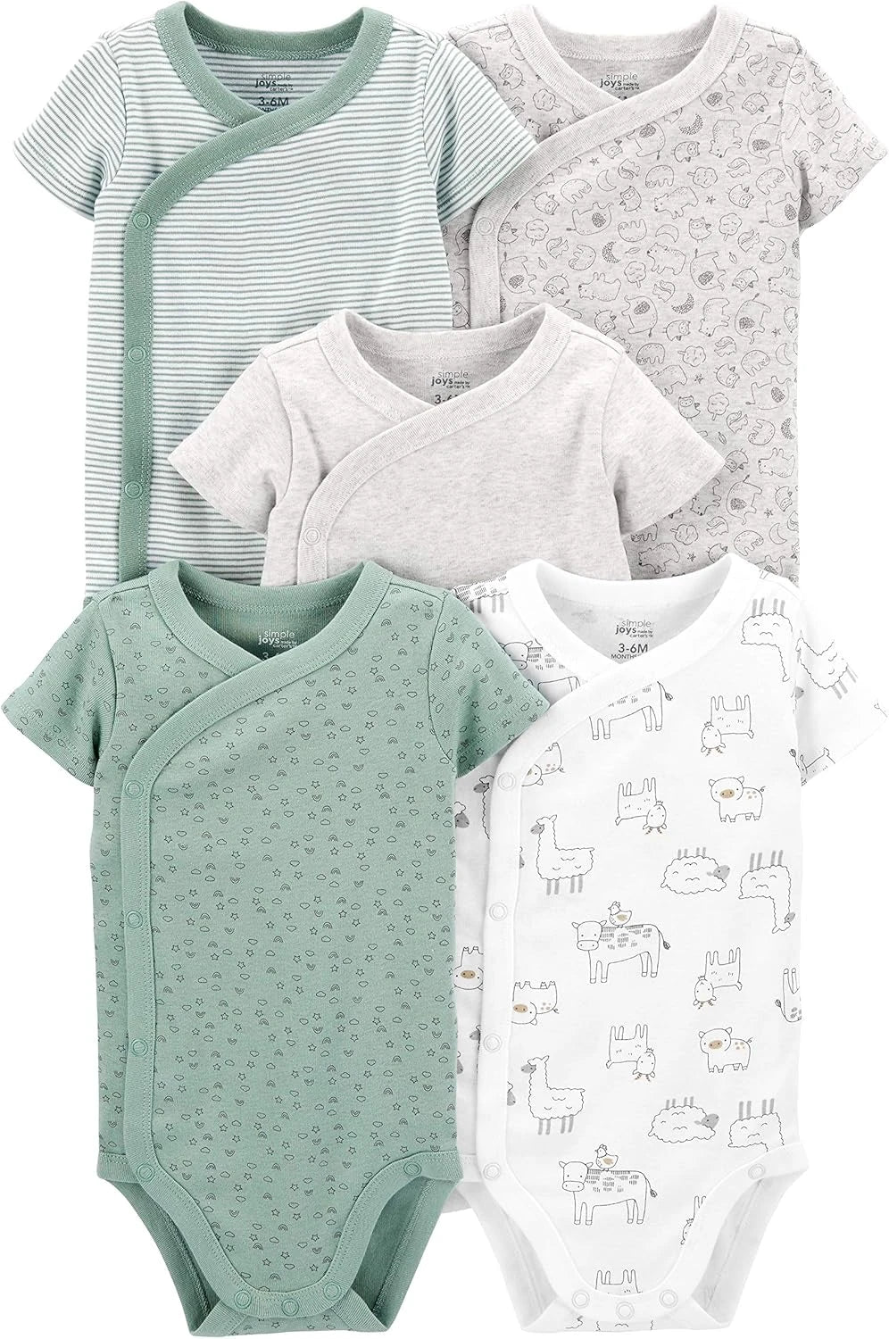 Carter's unisex-baby 5-pack Side Snap Short-sleeve Bodysuit