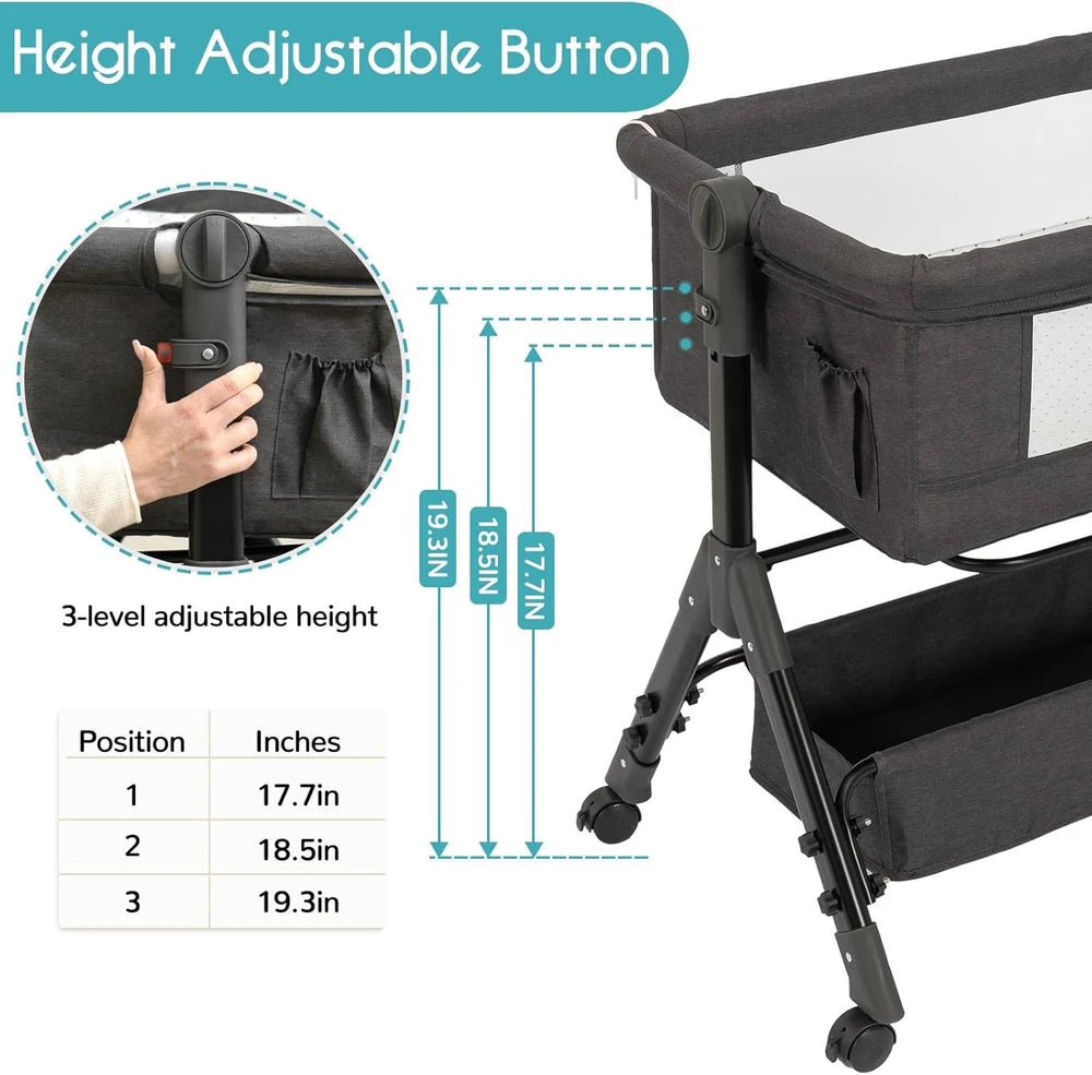 Veluci Bedside 3-in-1 Bassinet
