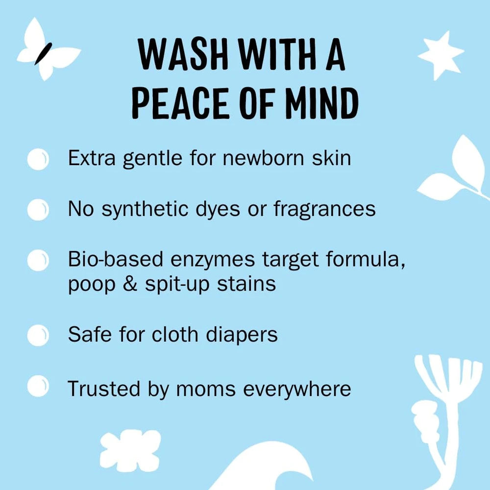 Molly's Suds Baby Laundry Detergent safely cleans formula