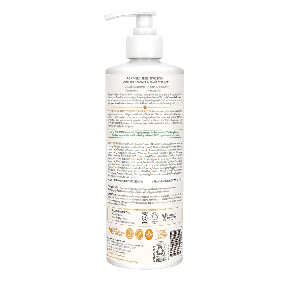 Babo Botanicals Fragrance-Free Shampoo & Wash