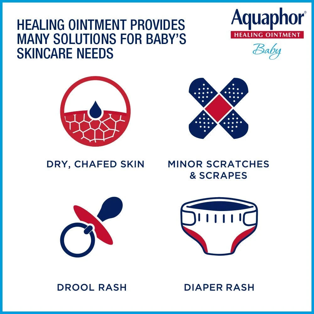 Aquaphor Baby Healing Ointment. Ideal for diaper rash relief and dry skin.
