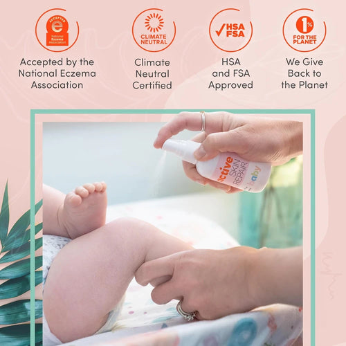 Baby Active Skin Repair Spray.  Gentle, non-toxic relief for diaper rash, eczema, and irritations.