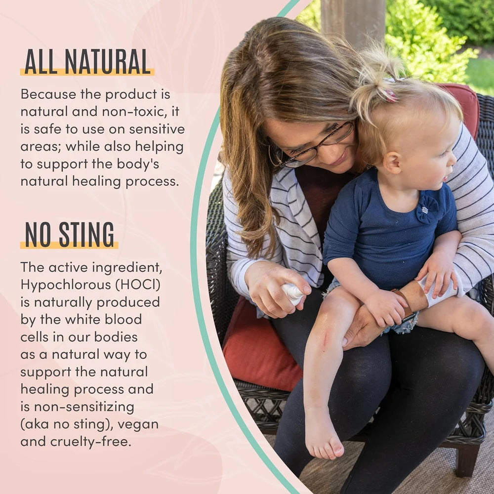 Baby Active Skin Repair Spray.  Gentle, non-toxic relief for diaper rash, eczema, and irritations.