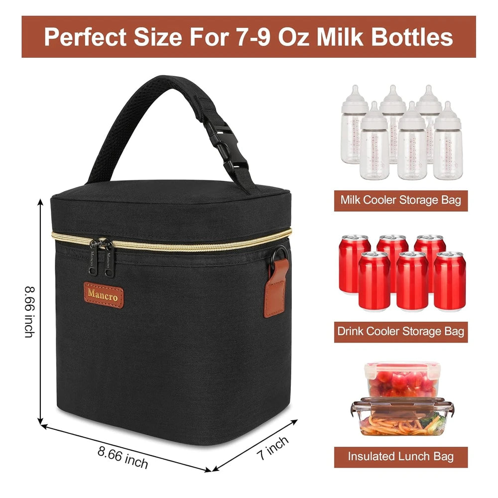 Breastmilk Cooler Bag. This insulated bag fits 6 bottles and includes an ice pack