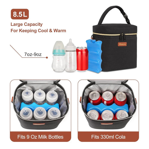 Breastmilk Cooler Bag. This insulated bag fits 6 bottles and includes an ice pack