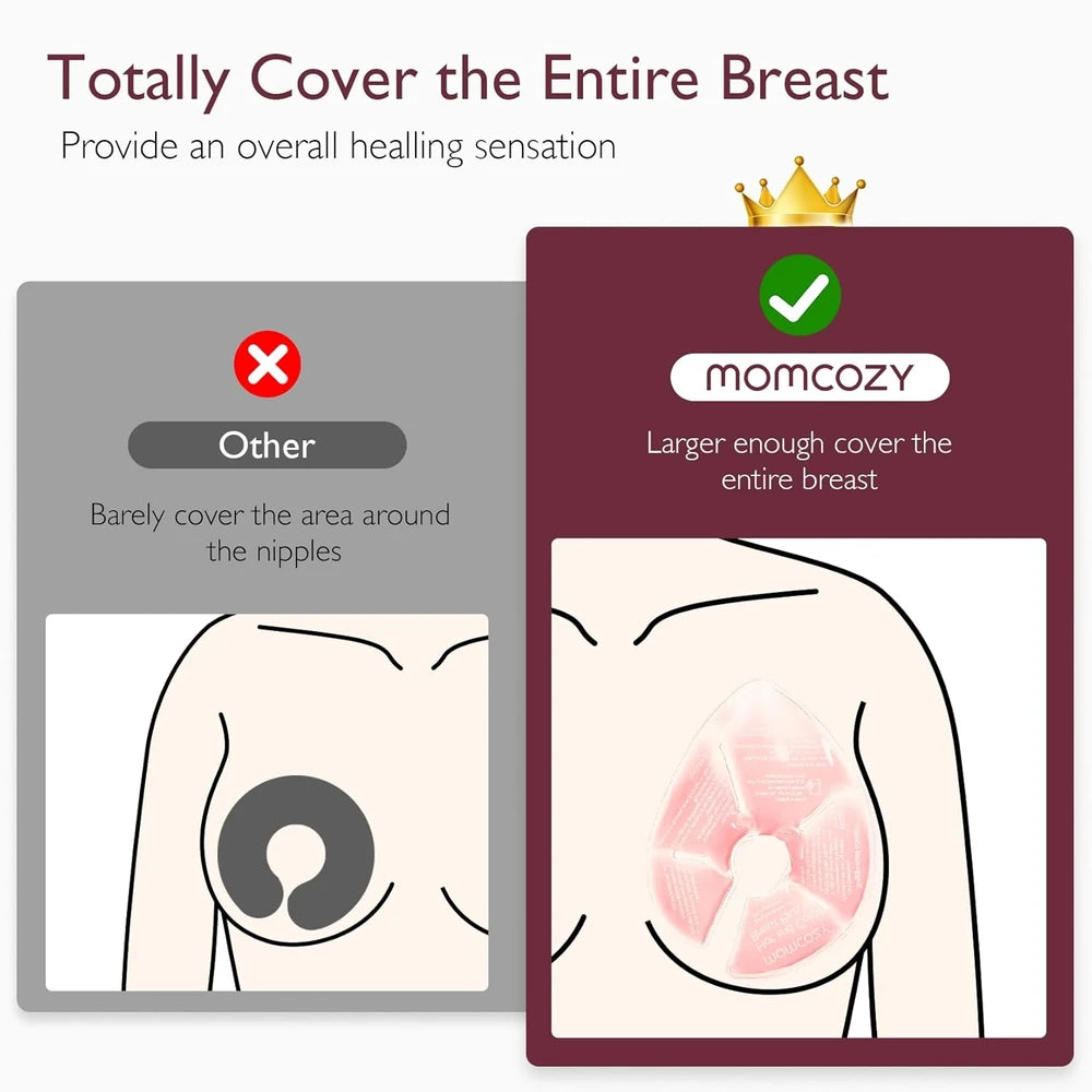 Momcozy Larger Breast Therapy Packs, Postpartum Recovery, 2 Pack, Pink
