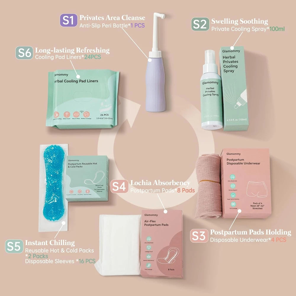 Glamommy Postpartum Recovery Essentials Kit for Women