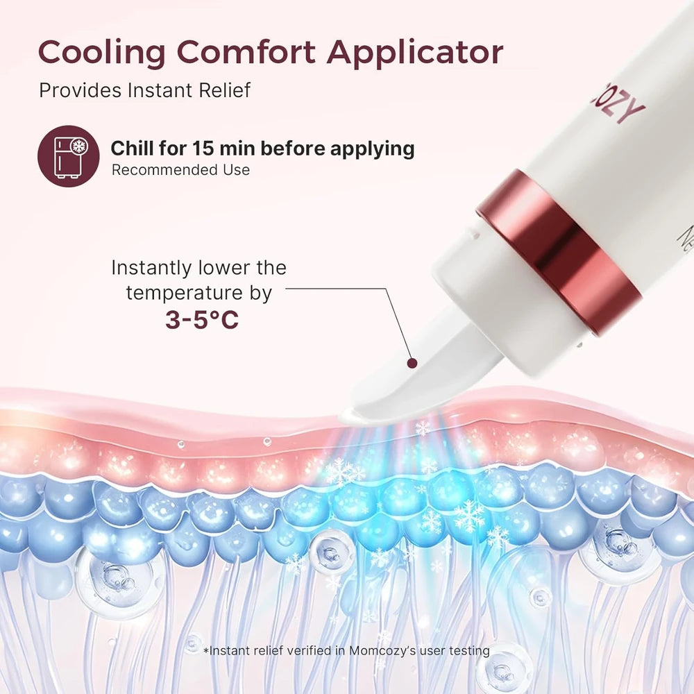 Momcozy Cooling Nipple Cream Safe for Nursing,No Lanolin Nipple Butter,Plant-Based Formula,  1.76oz