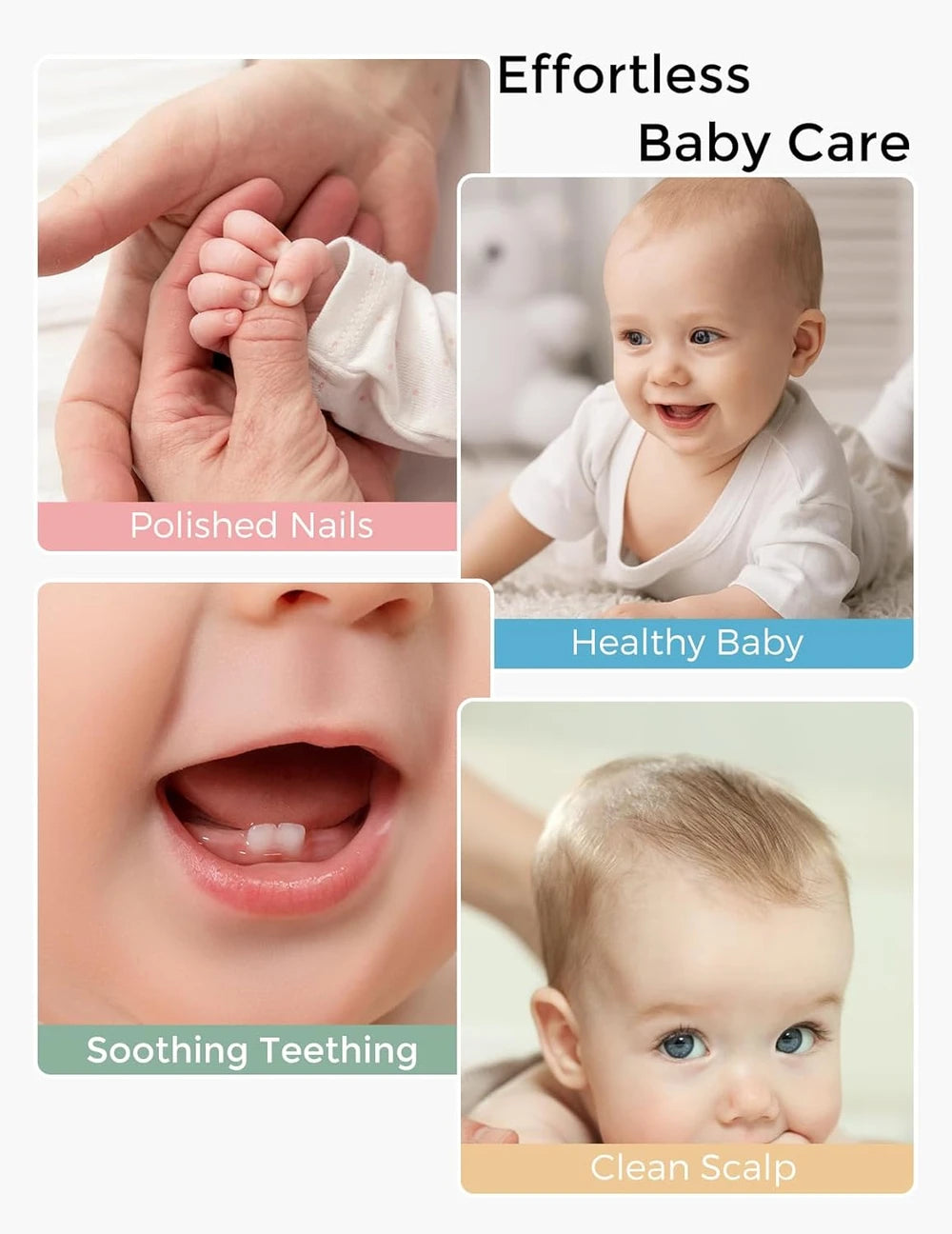 Momcozy Baby Kit,  Electric Nail File, Nasal Aspirator, Bath Brush,Teether & more.