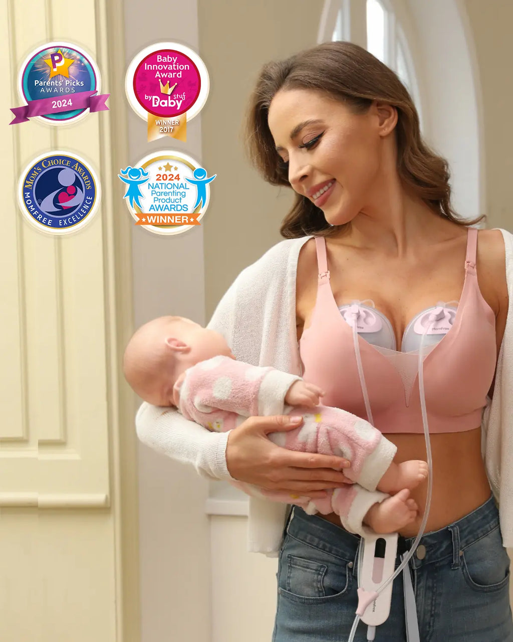 Breast Pump Hands Free K3 Updated,Wearable Breastfeeding Pump with Soft Double-Seal Flange,1800Mah Long Battery Life & LED Display, 3 Modes & 9 Levels Electric Breast Pumps Portable 15-24Mm