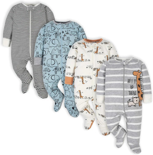 4-PACK SLEEP ‘N PLAY FOOTIE BABY PAJAMAS - Islaviva