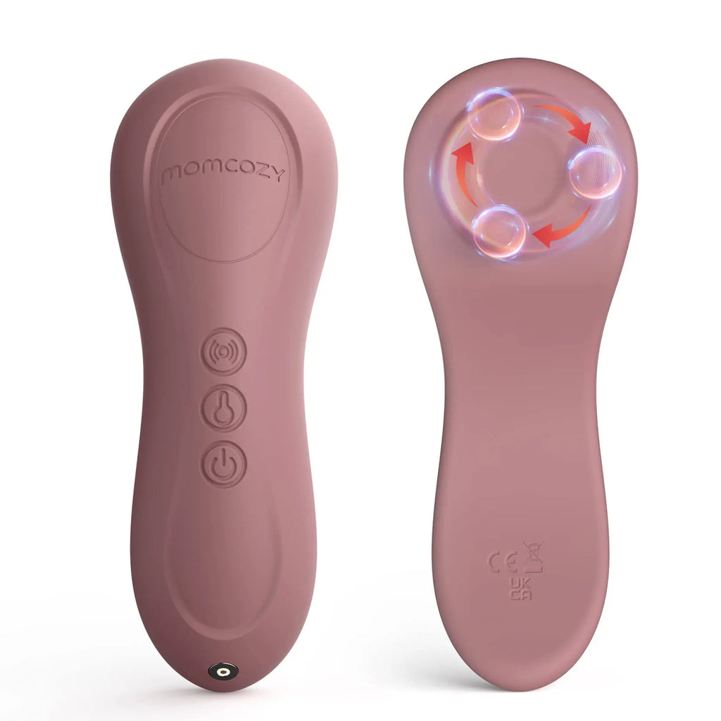 Momcozy Rolling Lactation Massager with Heat, 3-In-1 Real-Like Massage for Relieve Clogged Ducts, Breast Massager Warming for Breastfeeding, Improve Milk Flow, Dusty Rose