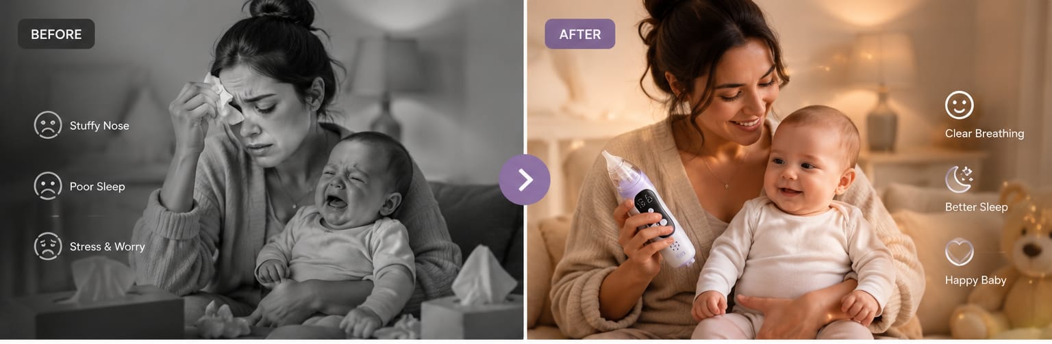 BreatheEasy™ Baby Nasal Aspirator – Gentle Relief For Stuffy Little Noses