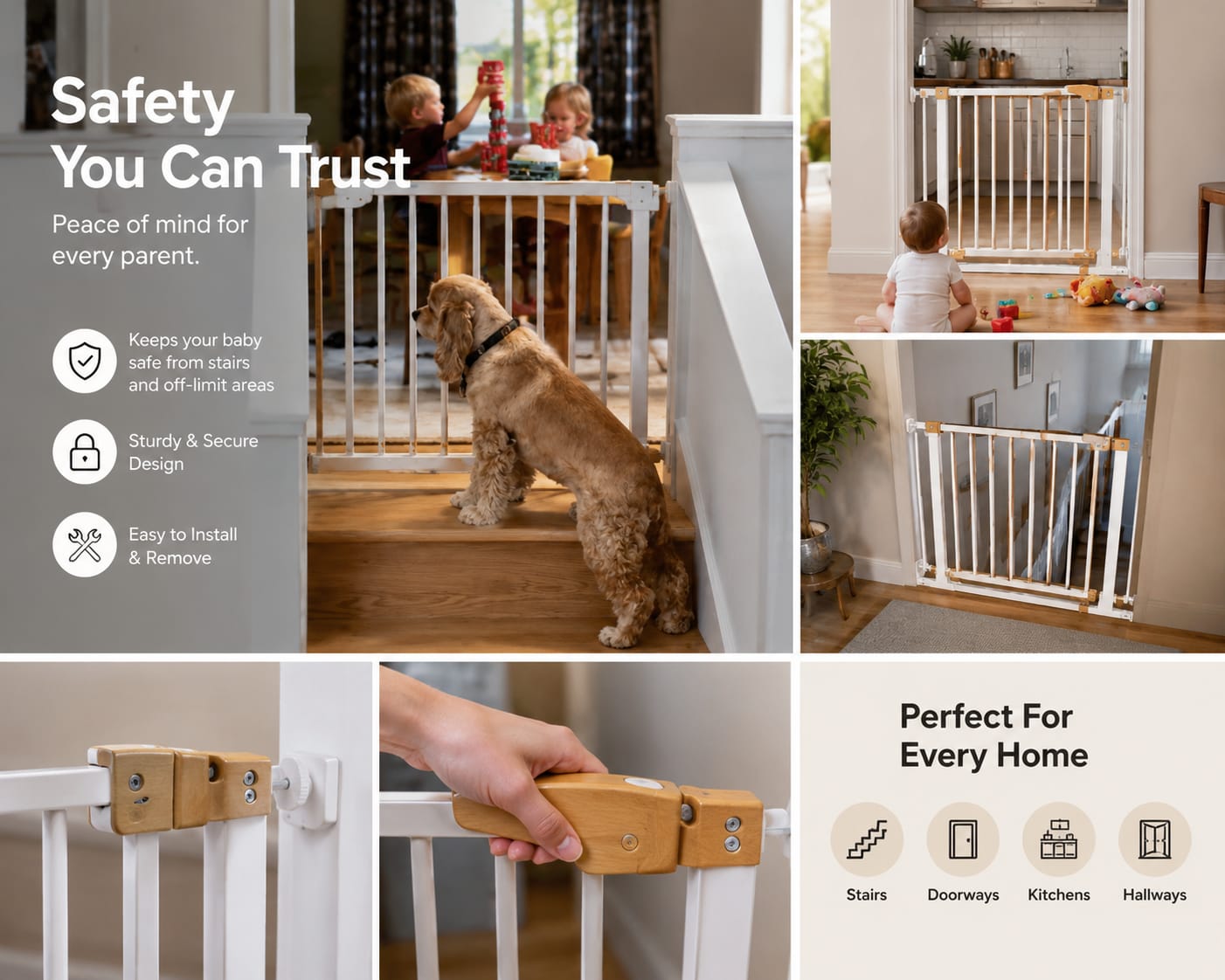 SafeNest™ Adjustable Baby Safety Gate – Protect Every Step 👶🏡
