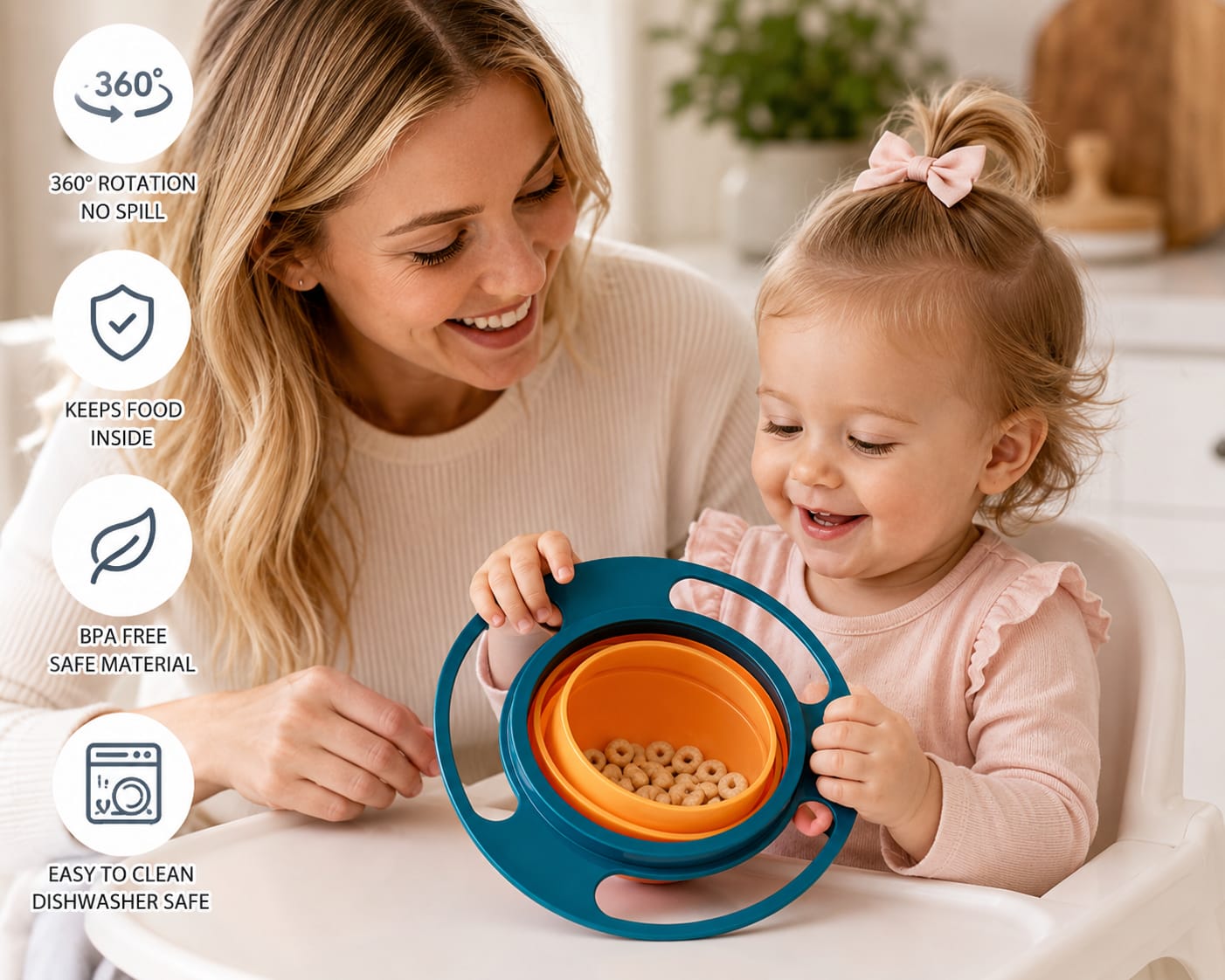 360° Spill-Proof Baby Bowl™ | No More Messy Mealtime