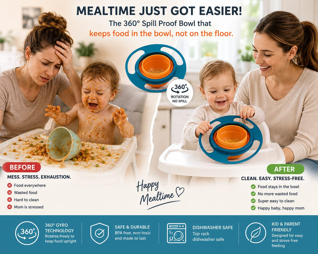 360° Spill-Proof Baby Bowl™ | No More Messy Mealtime