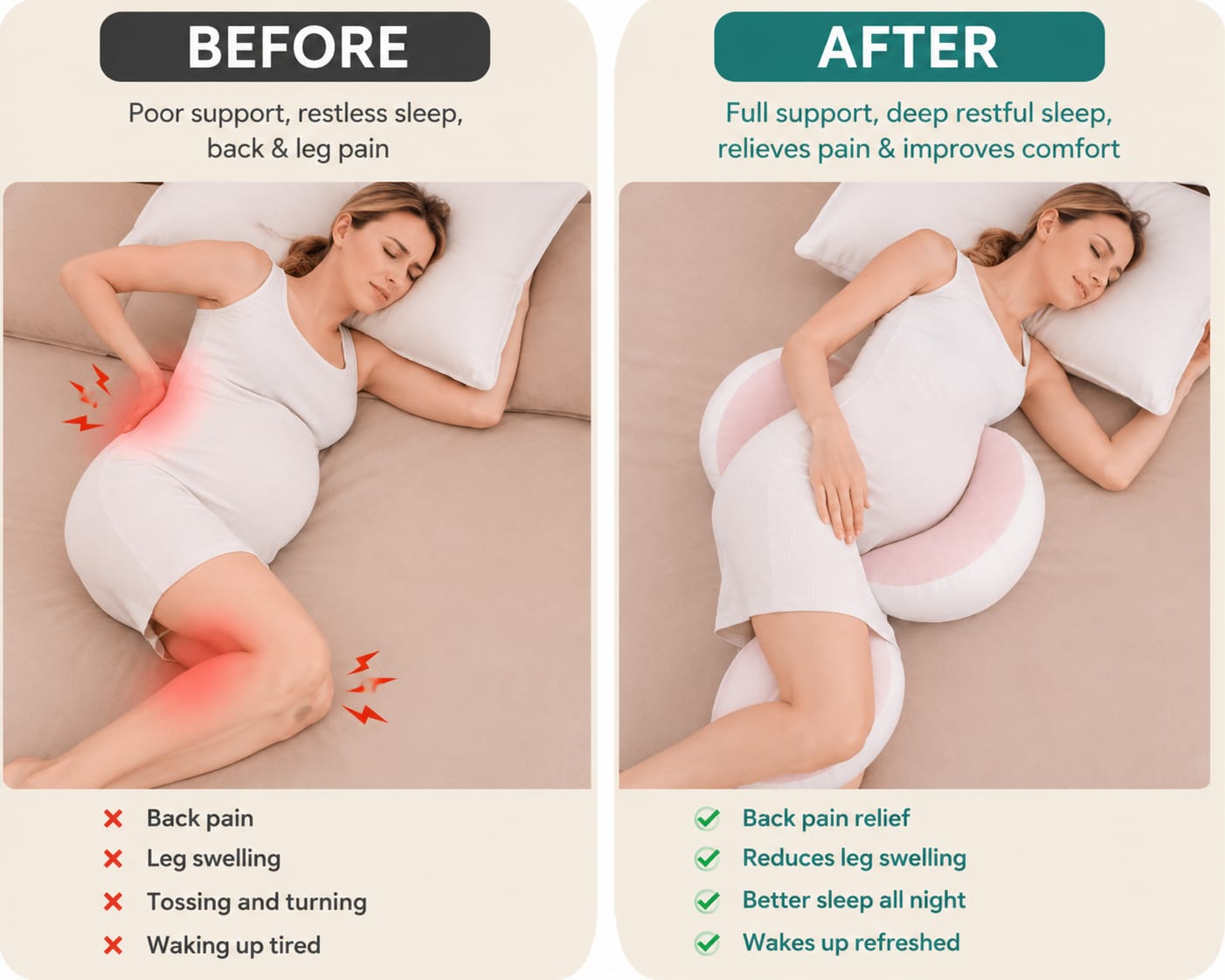 ComfortNest™ Pregnancy Support Pillow – Better Sleep For Moms-To-Be