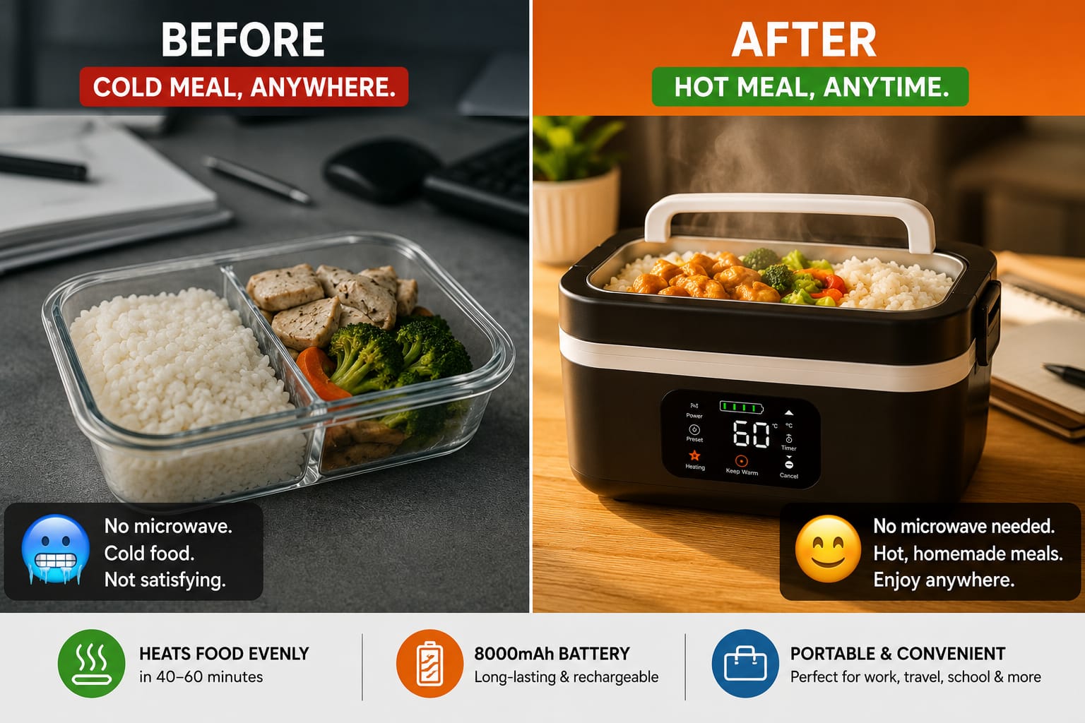 HeatBox Pro™ – Enjoy Hot Homemade Meals Anywhere