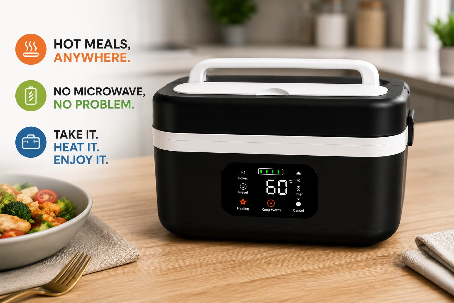 HeatBox Pro™ – Enjoy Hot Homemade Meals Anywhere