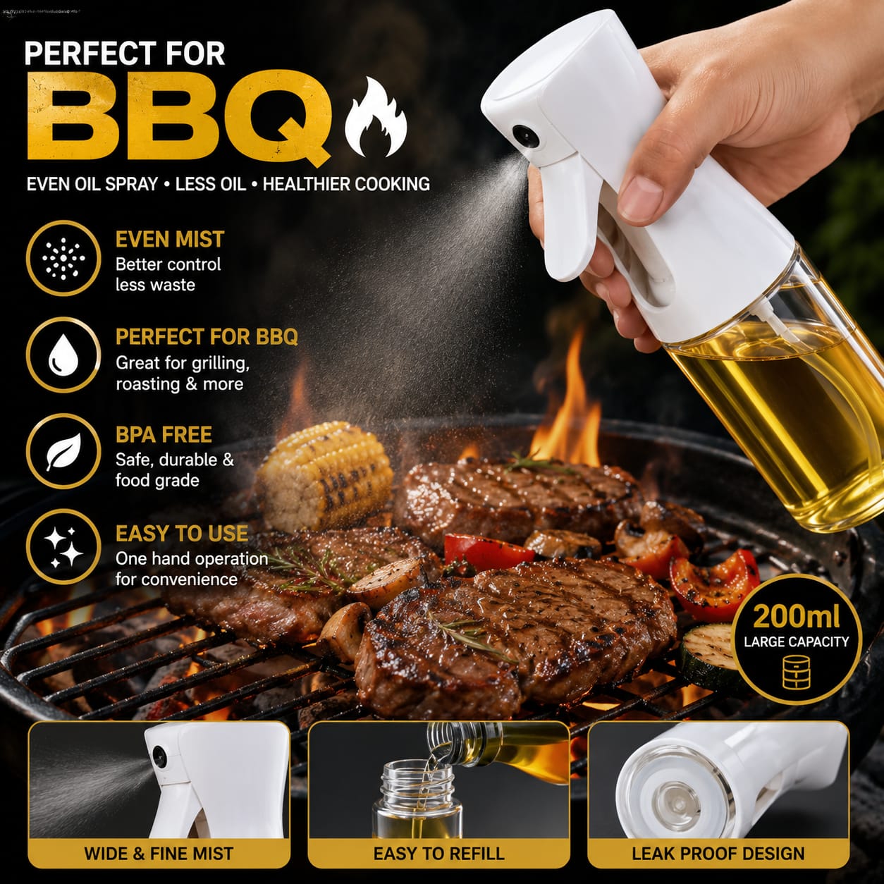 OilMist Pro™ – Healthy Oil Spray Bottle For Perfect Cooking Control