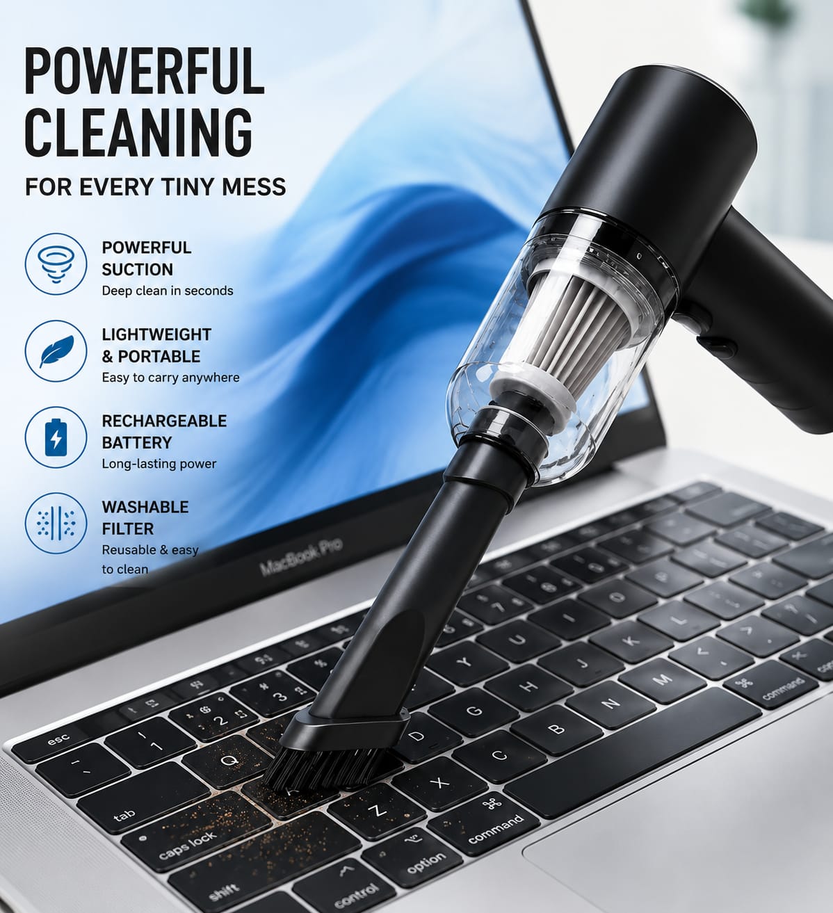 MiniVac™ Portable Vacuum Cleaner – Clean Every Tiny Mess In Seconds
