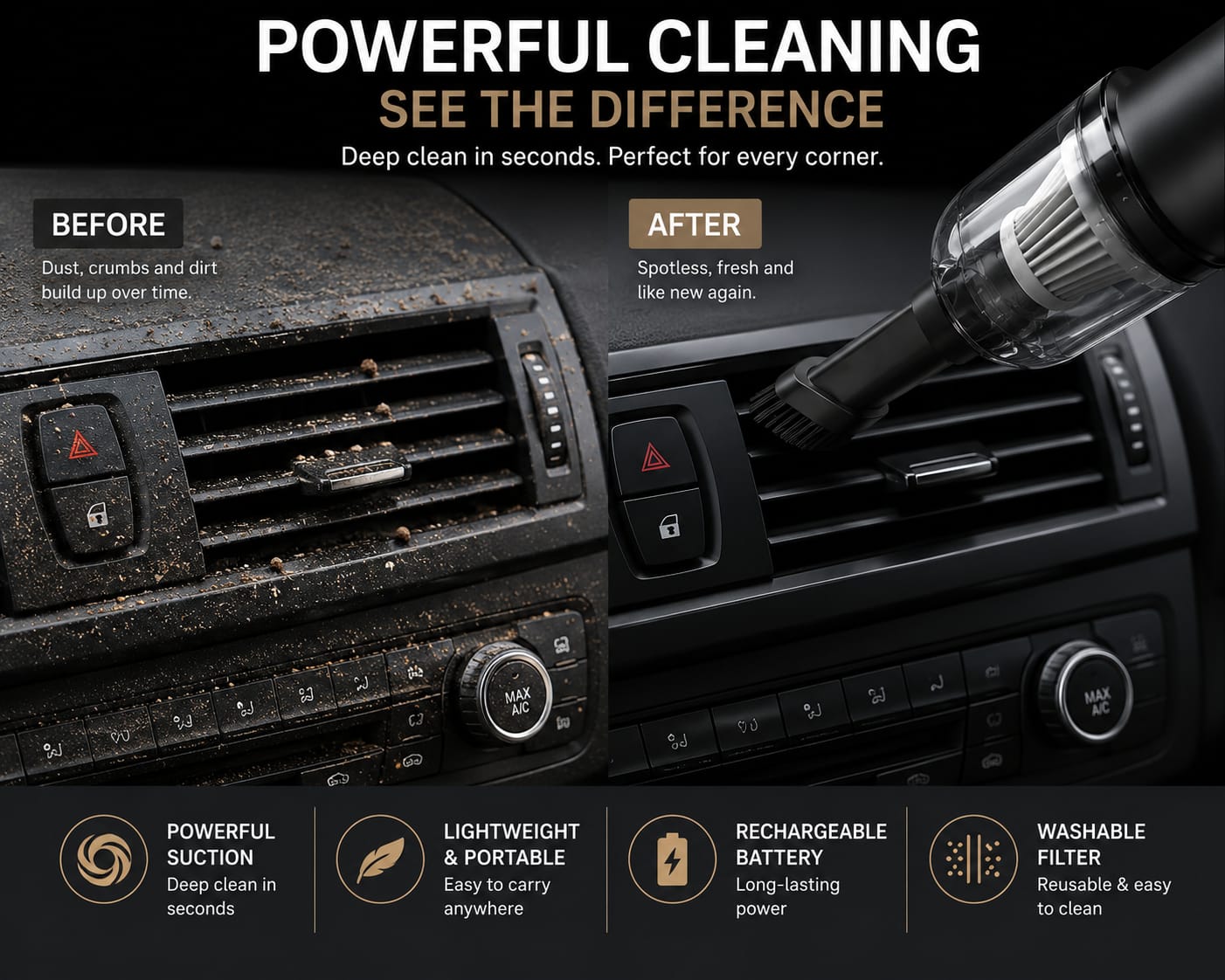MiniVac™ Portable Vacuum Cleaner – Clean Every Tiny Mess In Seconds