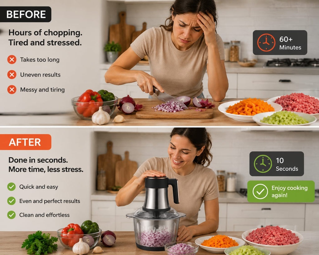 QuickPrep™ Electric Food Chopper - Cook Faster. Stress Less.