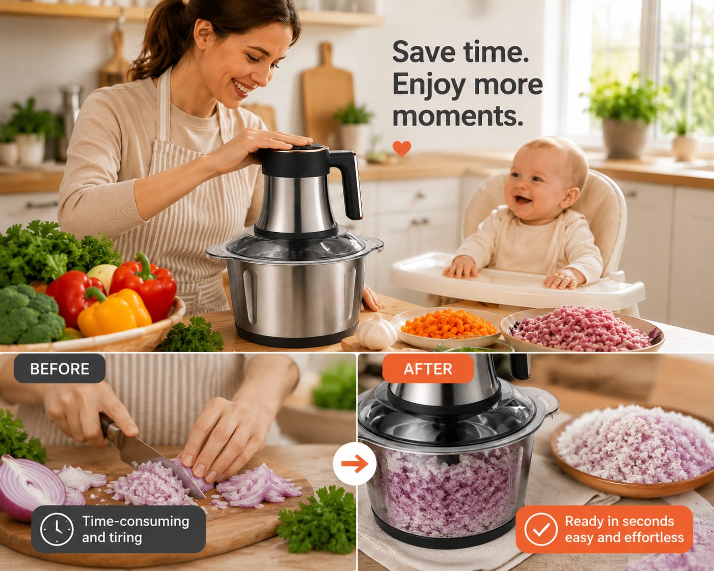 QuickPrep™ Electric Food Chopper - Cook Faster. Stress Less.