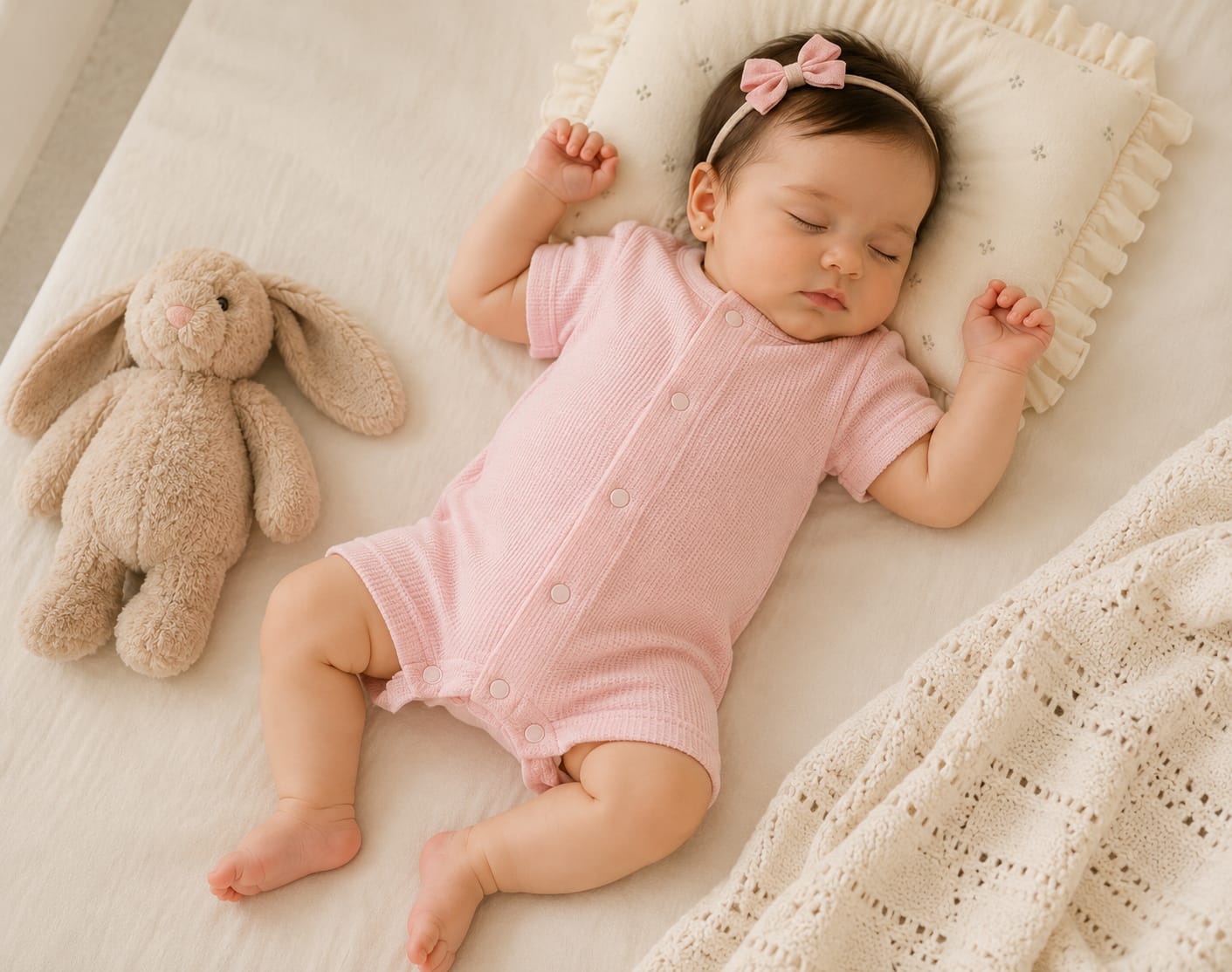 Breathable Baby Romper – Soft Cotton Mesh Jumpsuit for Newborn Boys & Girls