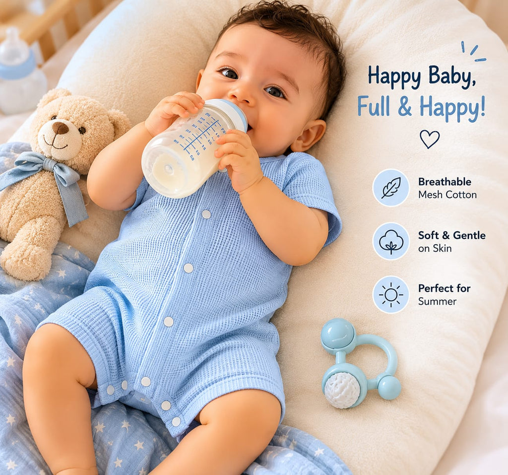 Breathable Baby Romper – Soft Cotton Mesh Jumpsuit for Newborn Boys & Girls