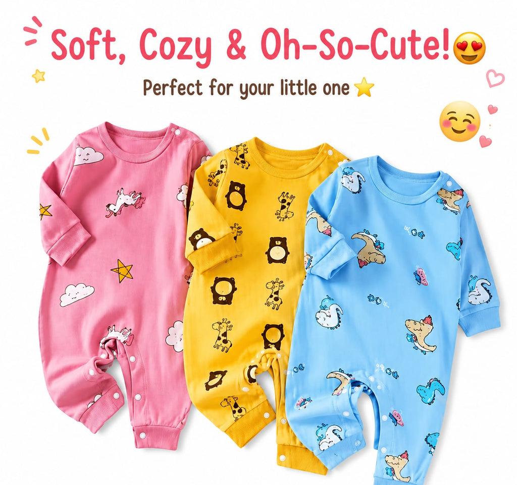 Baby Cotton Romper Set – Soft Long Sleeve Newborn Outfit for Boys & Girls (0-18M)