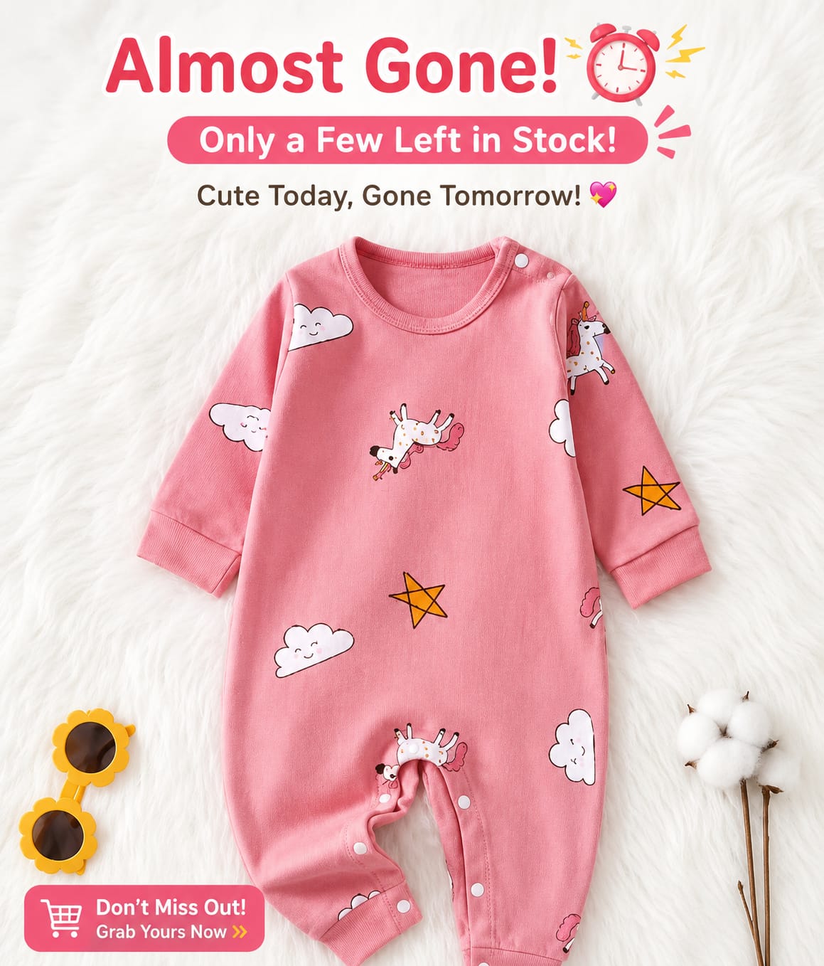 Baby Cotton Romper Set – Soft Long Sleeve Newborn Outfit for Boys & Girls (0-18M)