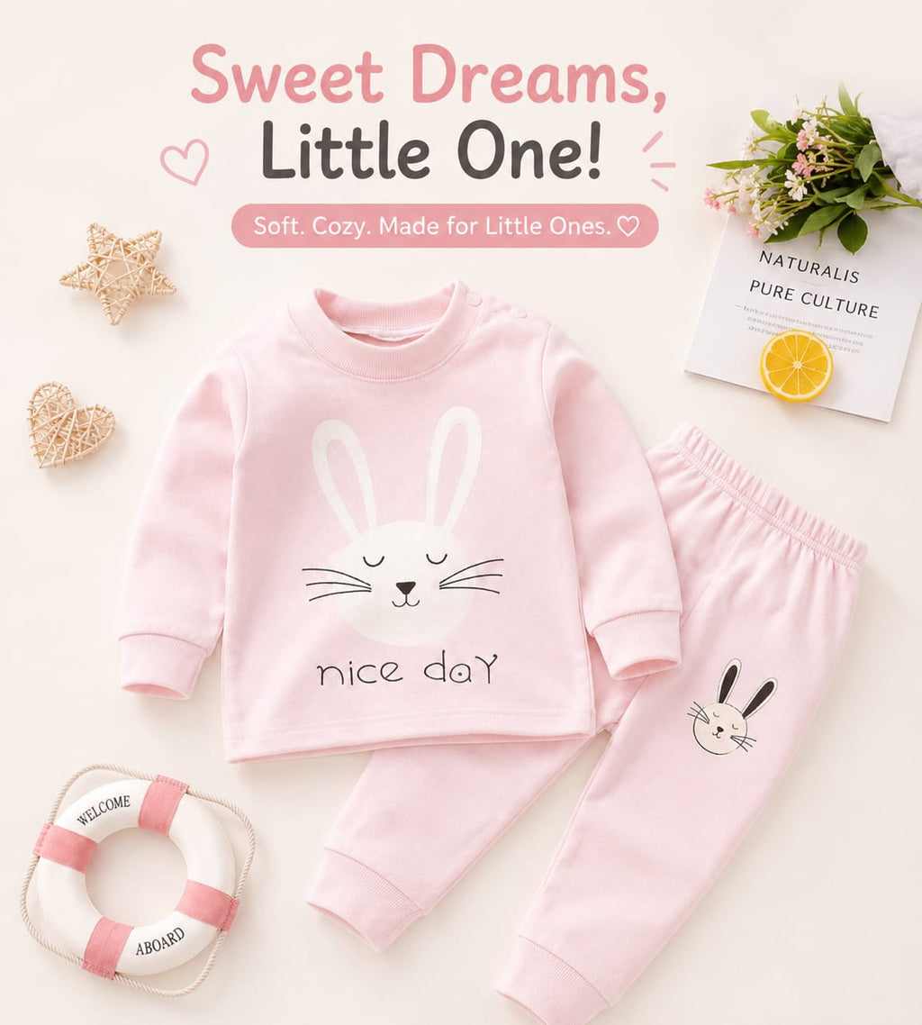 Cute Bear Toddler Pajama Set – Soft Cotton Long Sleeve Sleepwear for Boys & Girls