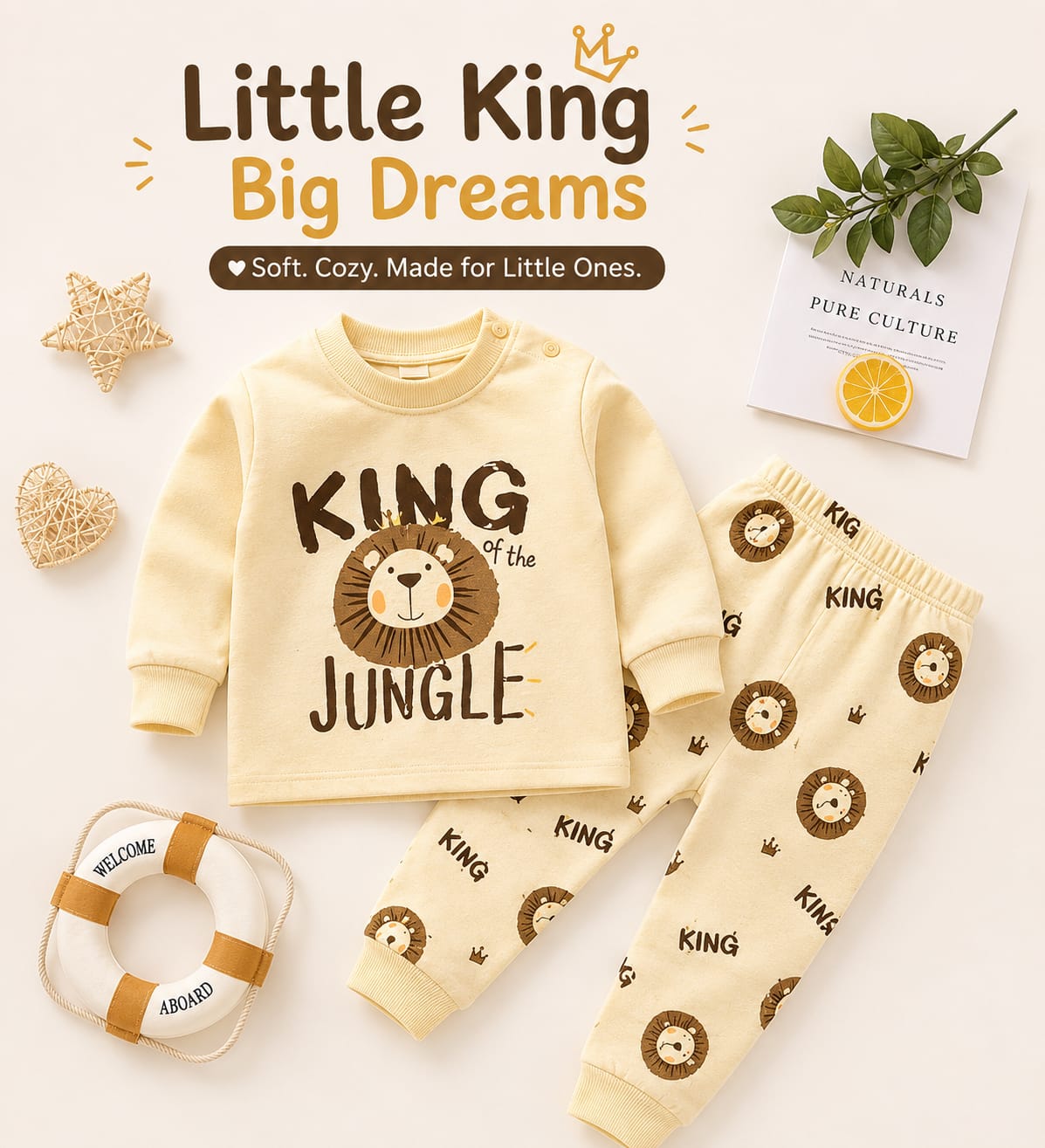 Cute Bear Toddler Pajama Set – Soft Cotton Long Sleeve Sleepwear for Boys & Girls